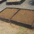 small standard raised beds in a row